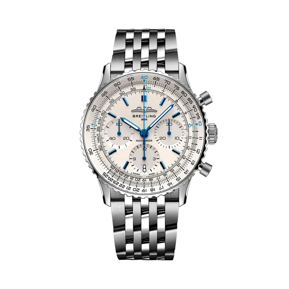 Breitling Navitimer B01 Chronograph 41mm White Dial Steel Bracelet Watch