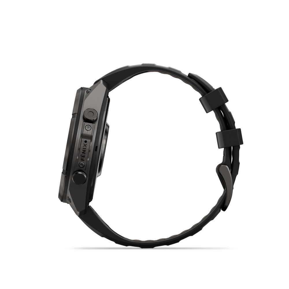 Garmin fenix 9 Pro 47mm Carbon Gray DLC Titanium Black/Pebble Grey Silicone Strap Watch