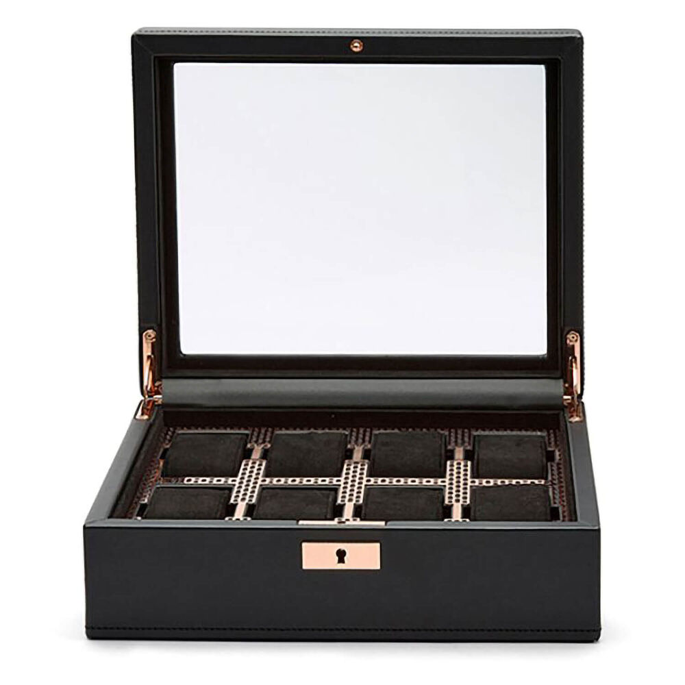 WOLF Axis 8 Pc Copper Plated Finish Vegan Leather Watch Box