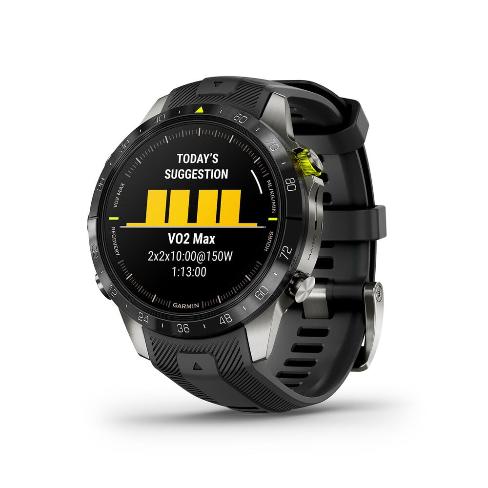 Garmin MARQ&reg; Athlete (Gen 2) 46mm Titanium Case Black Bezel Rubber Strap Watch