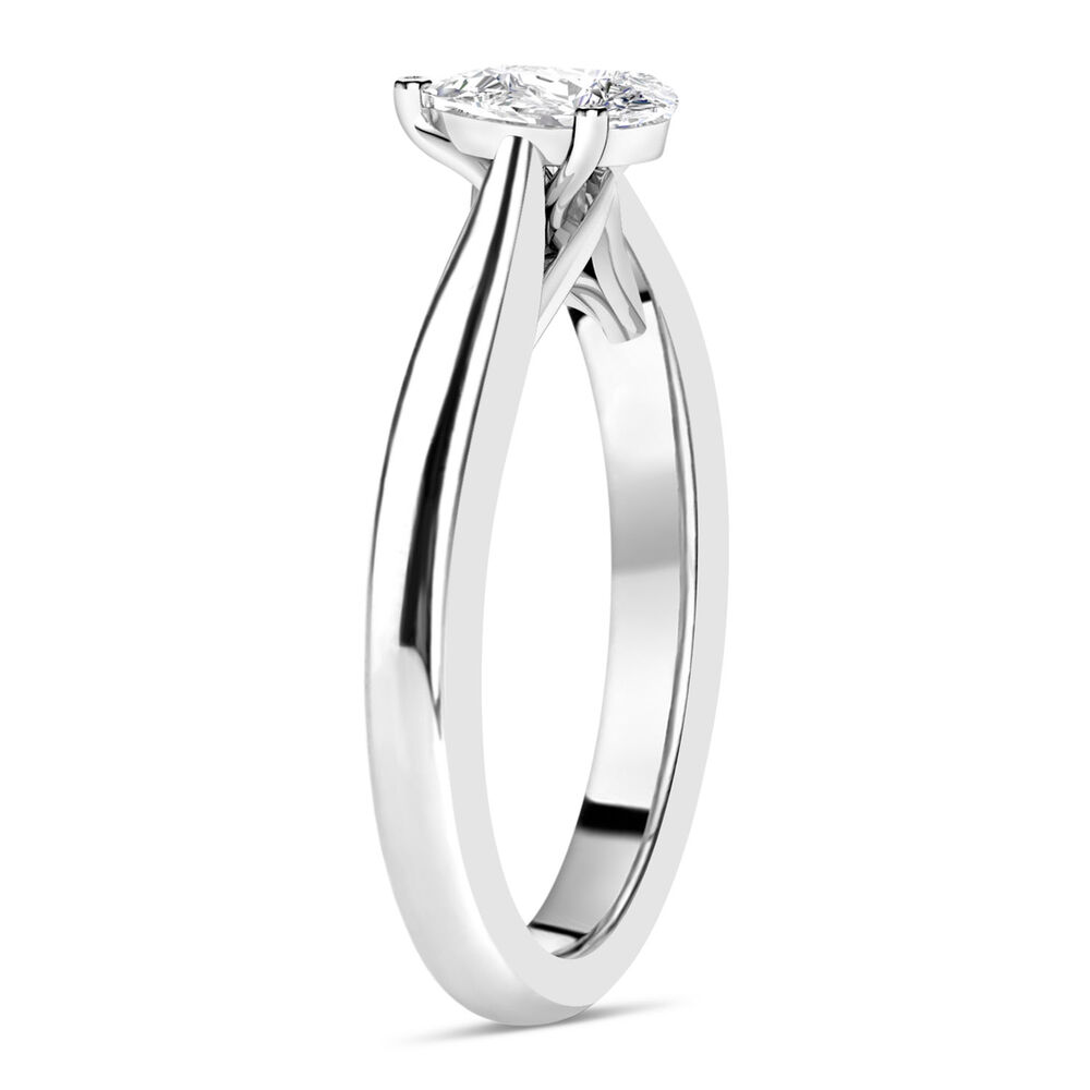 18ct White Gold 0.40ct Pear Diamond Orchid Setting Ring image number 2