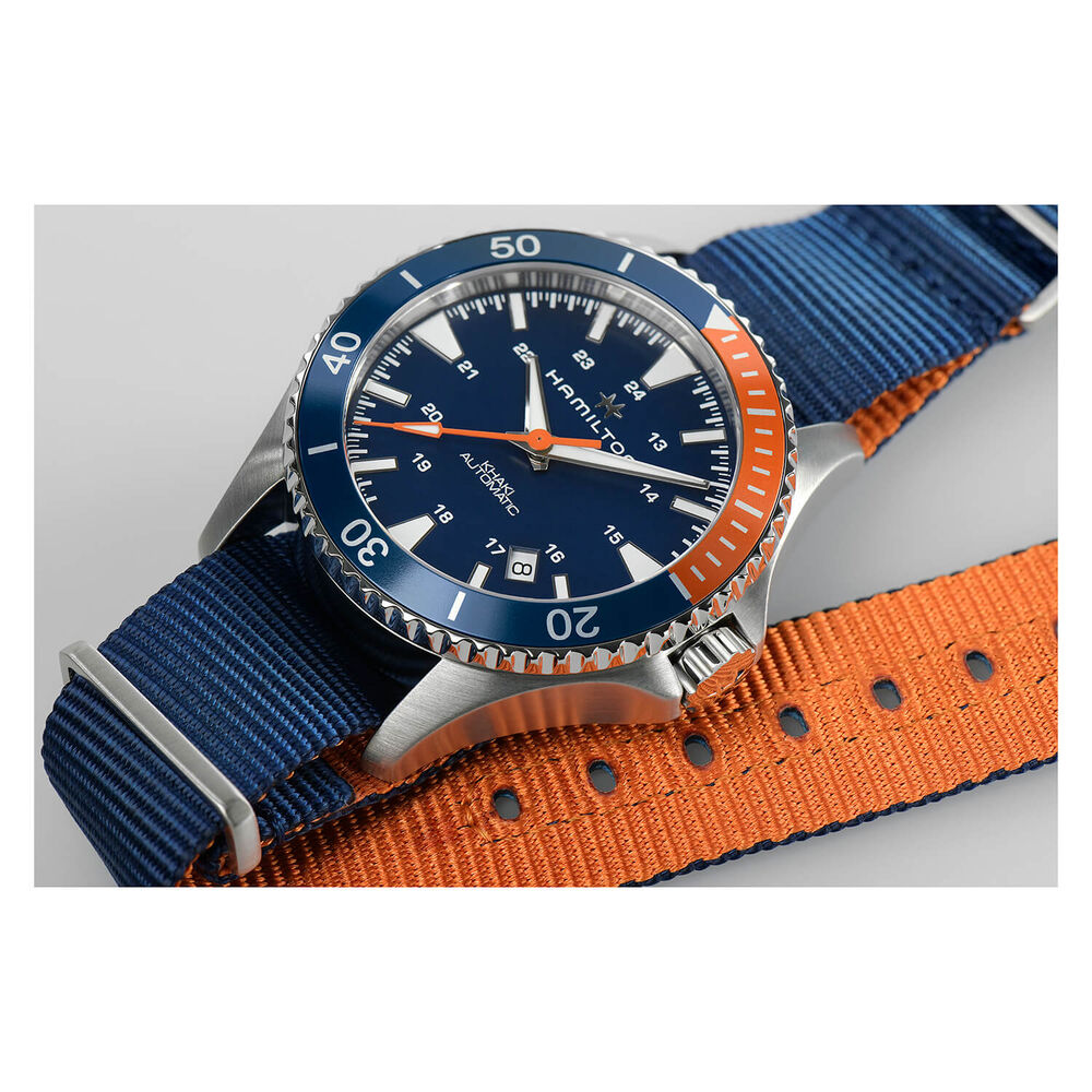 Hamilton Khaki Navy Scuba Auto 40mm Blue Dial Steel Case Strap Watch image number 4