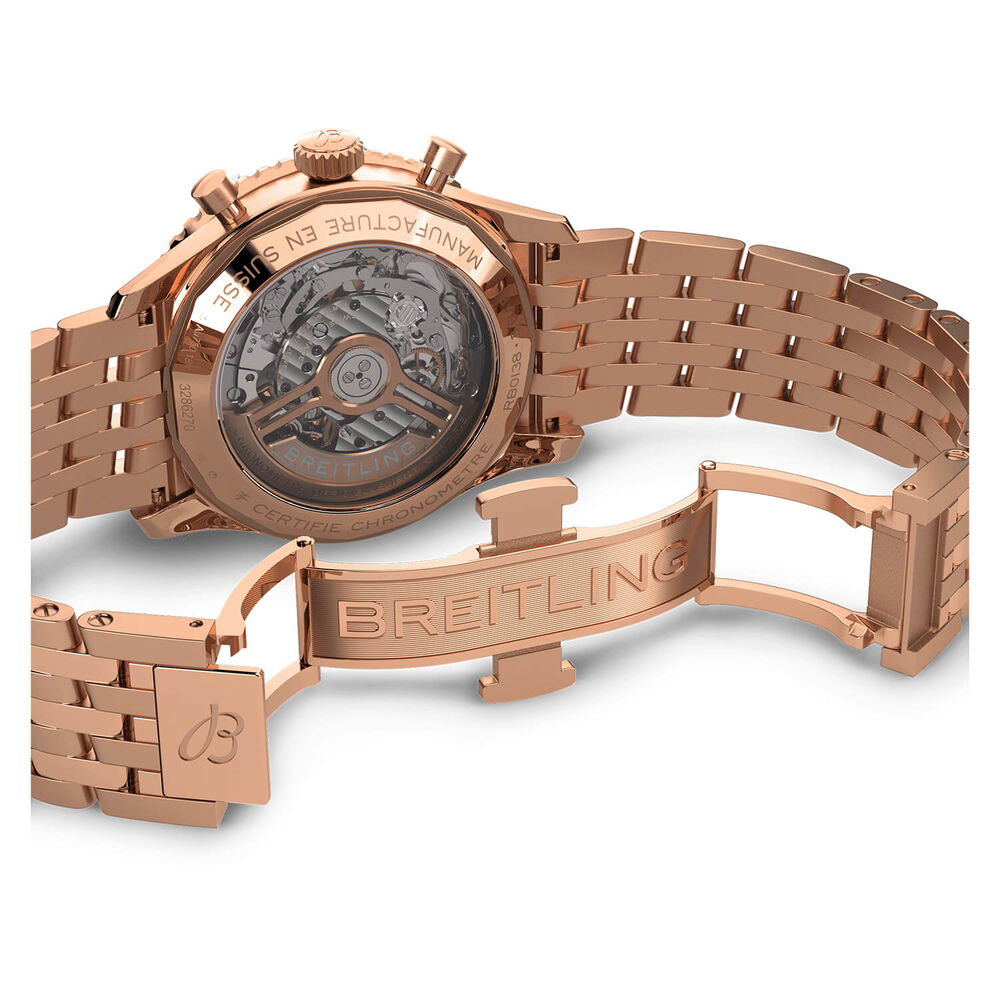 Breitling 18ct Navitimer B01 Chronograph 43 Black Dial 18ct Red Gold Bracelet Watch image number 5