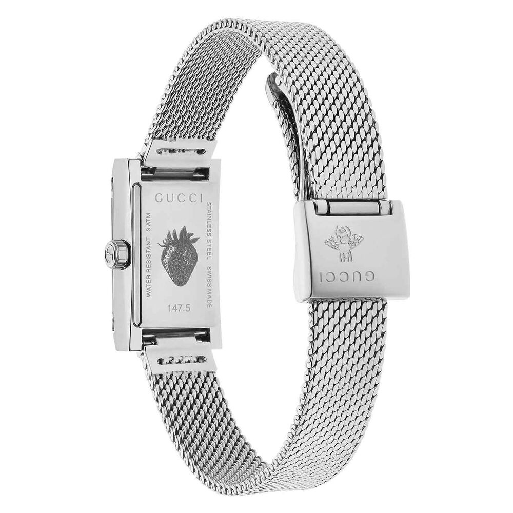 Gucci G-Frame 14mm Striped Dial Mesh Bracelet Ladies' Watch image number 1