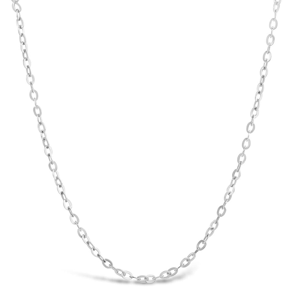 9ct White Gold 18'  Rolo Chain Necklace
