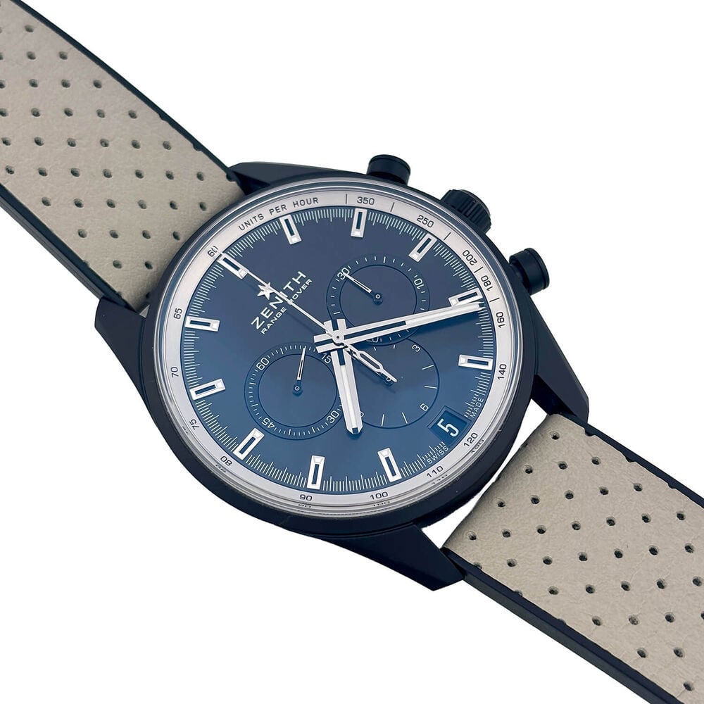 Pre-Owned Zenith El Primero Chronomaster Range Rover 42mm Black Dial Leather Strap Watch