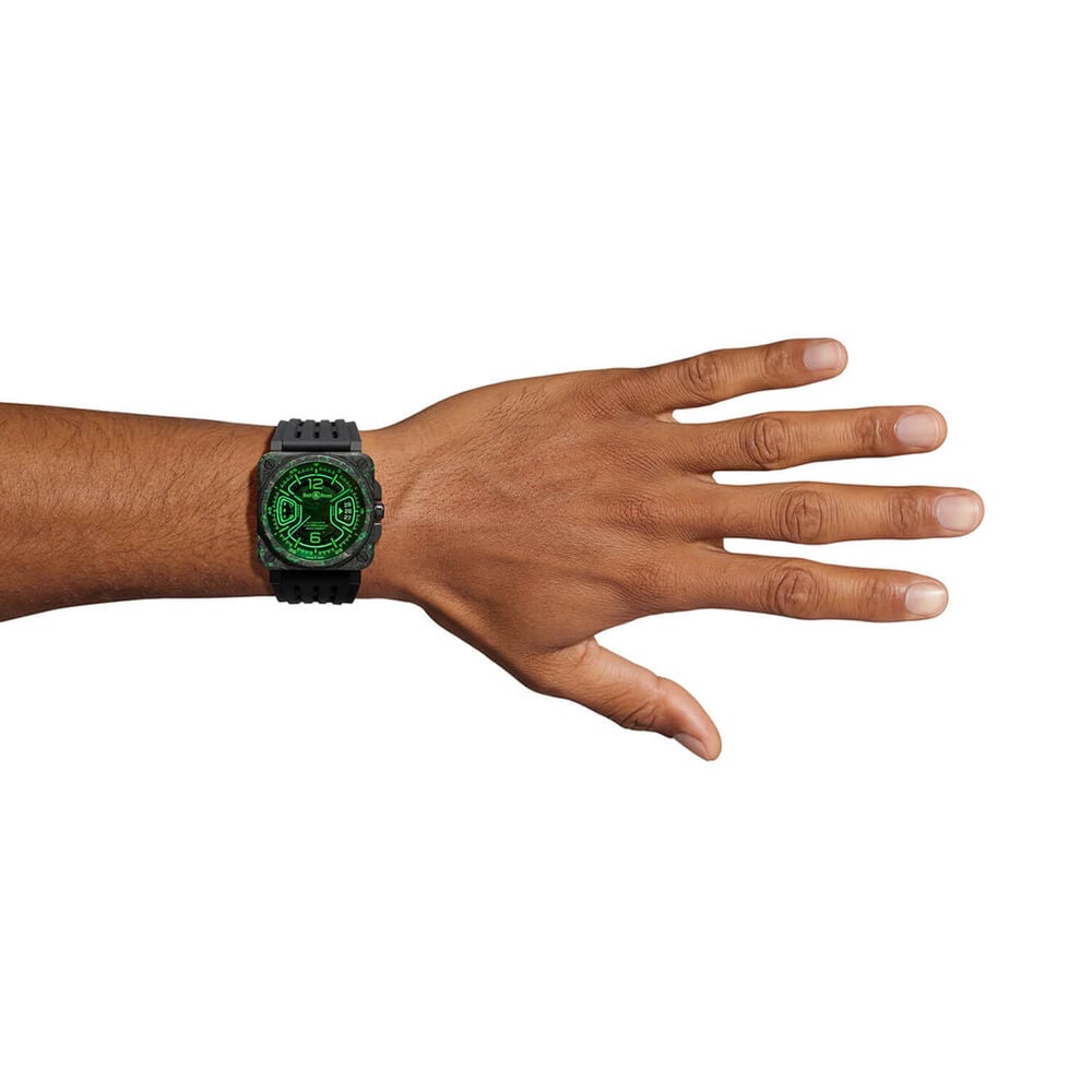 Bell&Ross BR-X3 Night Vision 41mm Skeleton Dial Black Rubber Strap Watch image number 7