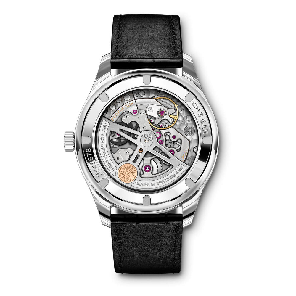 IWC Schaffhausen Portugieser Automatic 40 Silver Dial Black Strap Watch image number 1
