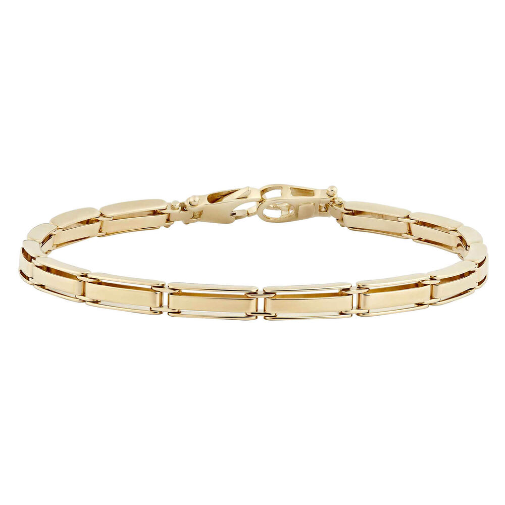 9ct gold bar link bracelet