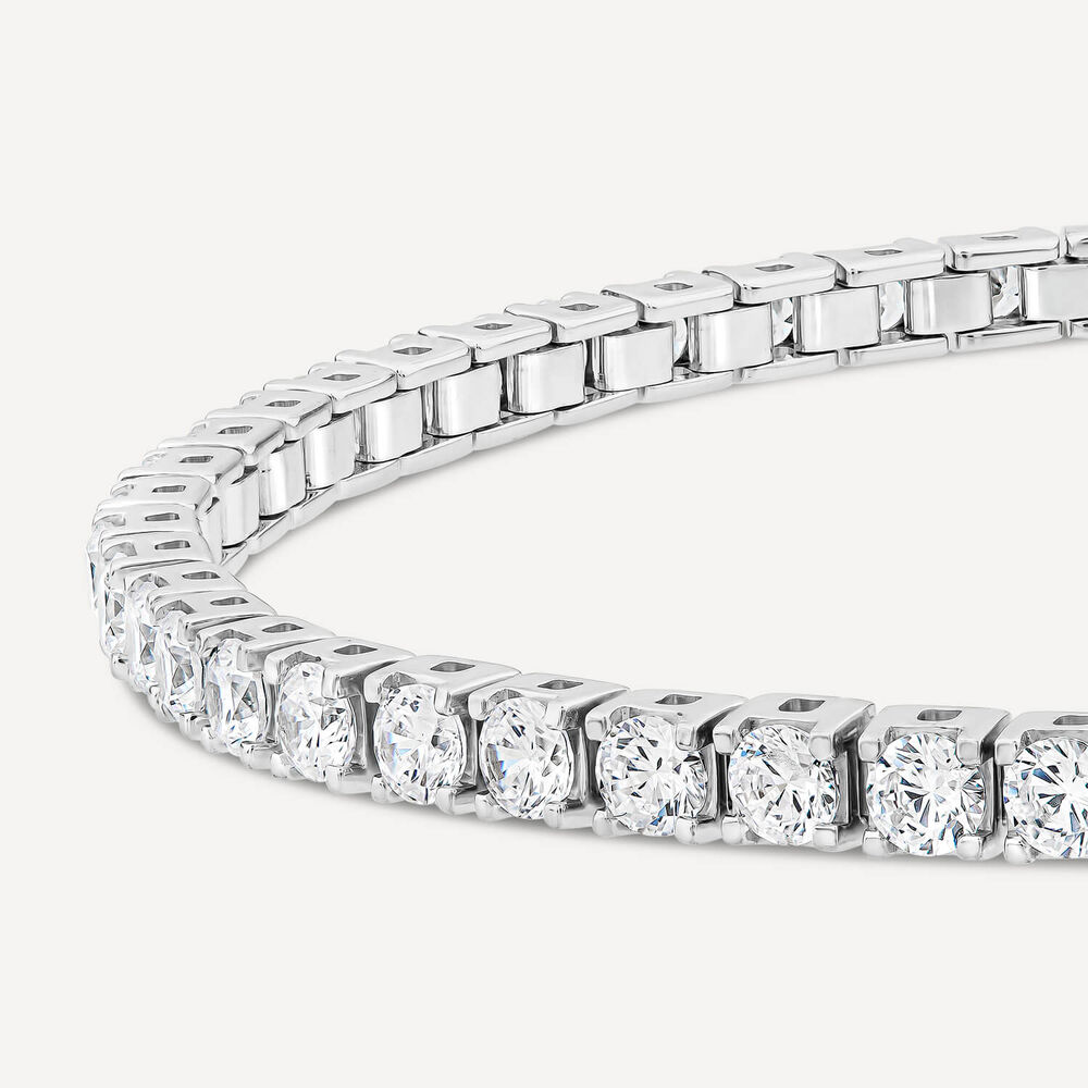18ct White Gold 5ct Lab Grown Diamond Tennis Bracelet image number 2