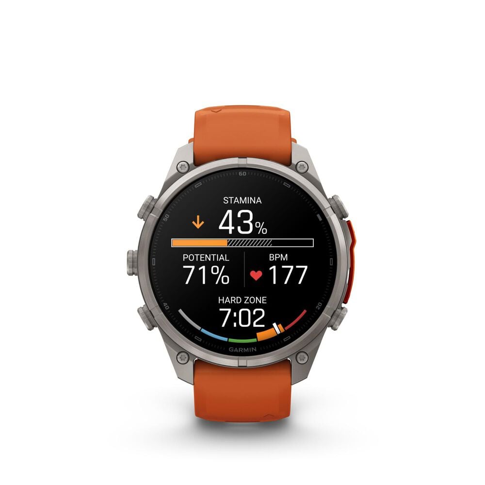 Garmin fenix 9 Pro 47mm Titanium Autumn Orange/Spark Orange Silicone Strap Watch