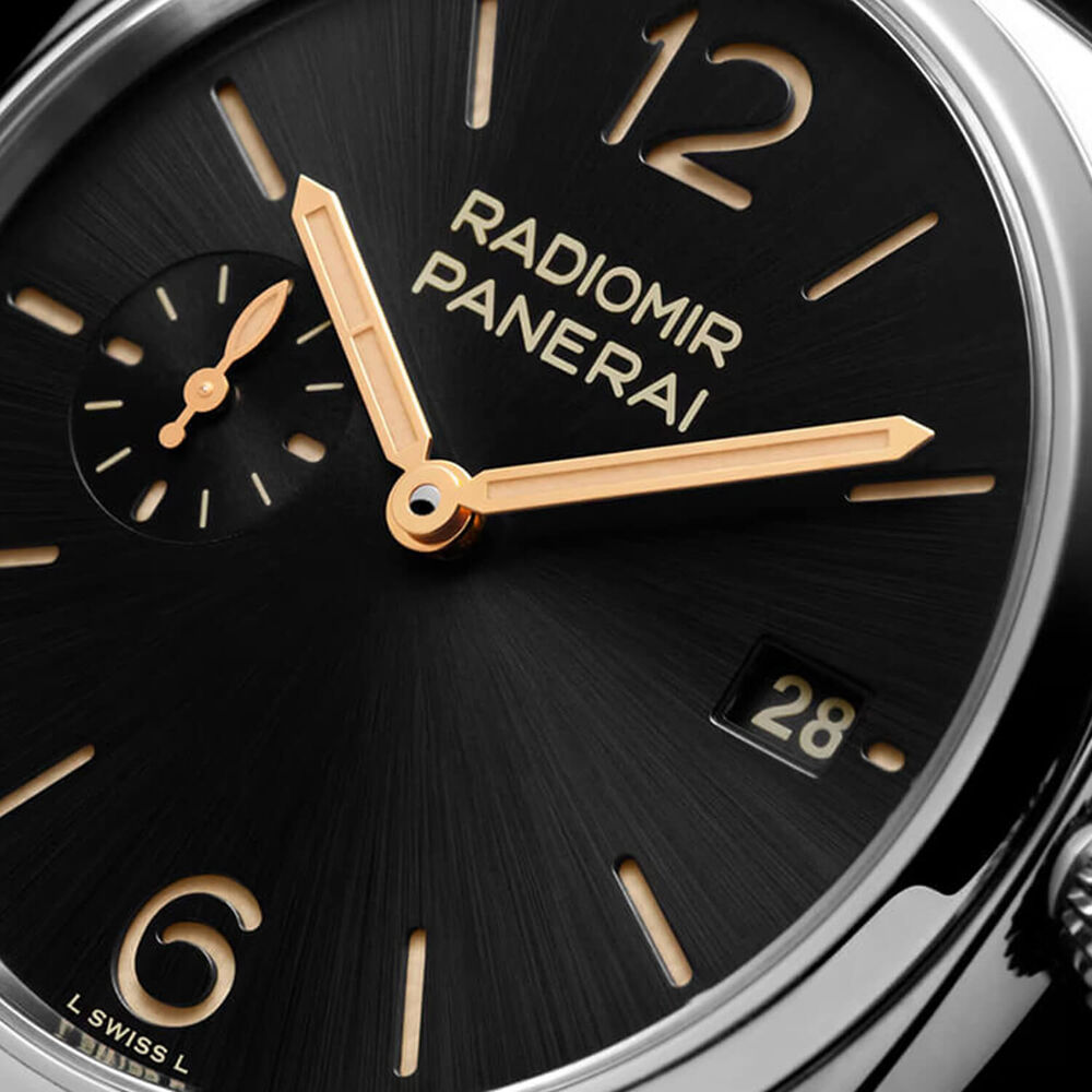 Panerai Radiomir Quaranta 40mm Black Dial Black Leather Strap Watch image number 3