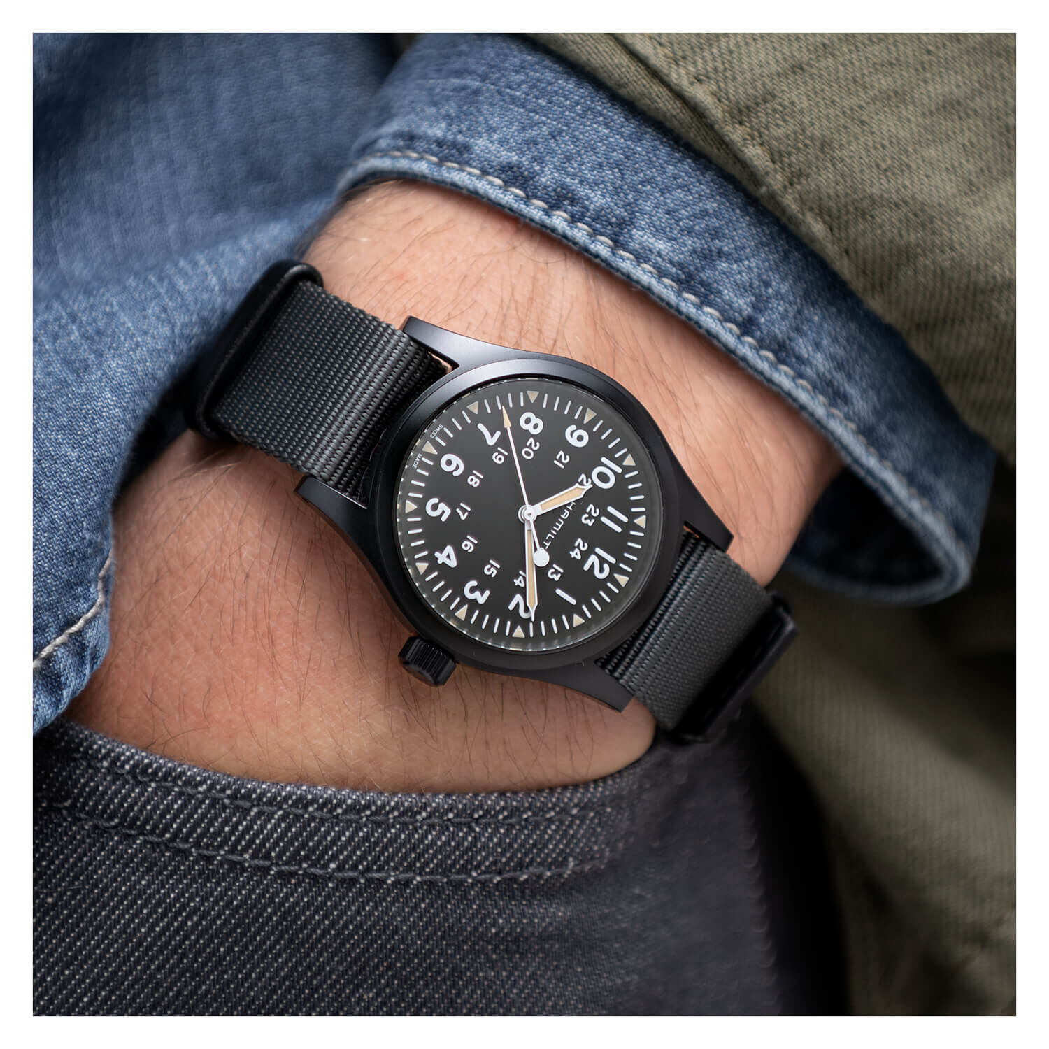 Hamilton khaki discount field black pvd