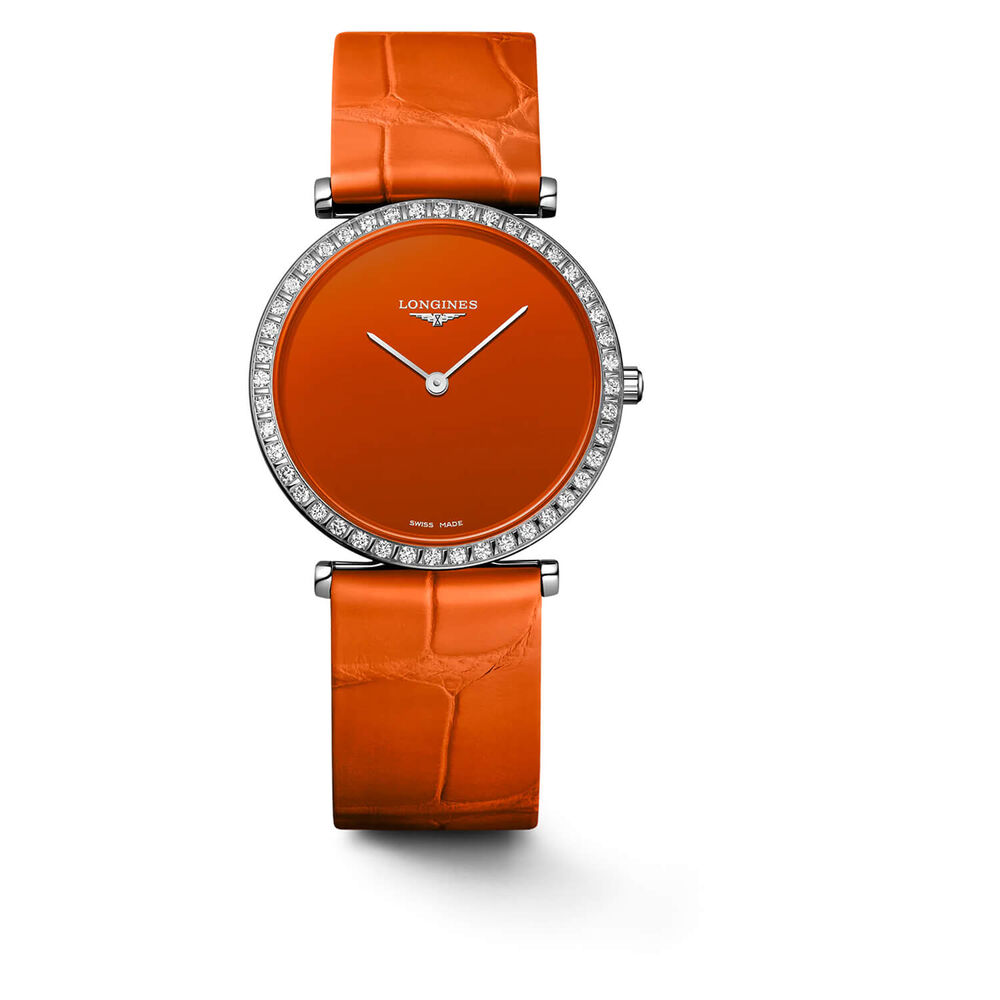Longines Elegance La Grande Classique 29mm Orange Dial & Strap Watch image number 0