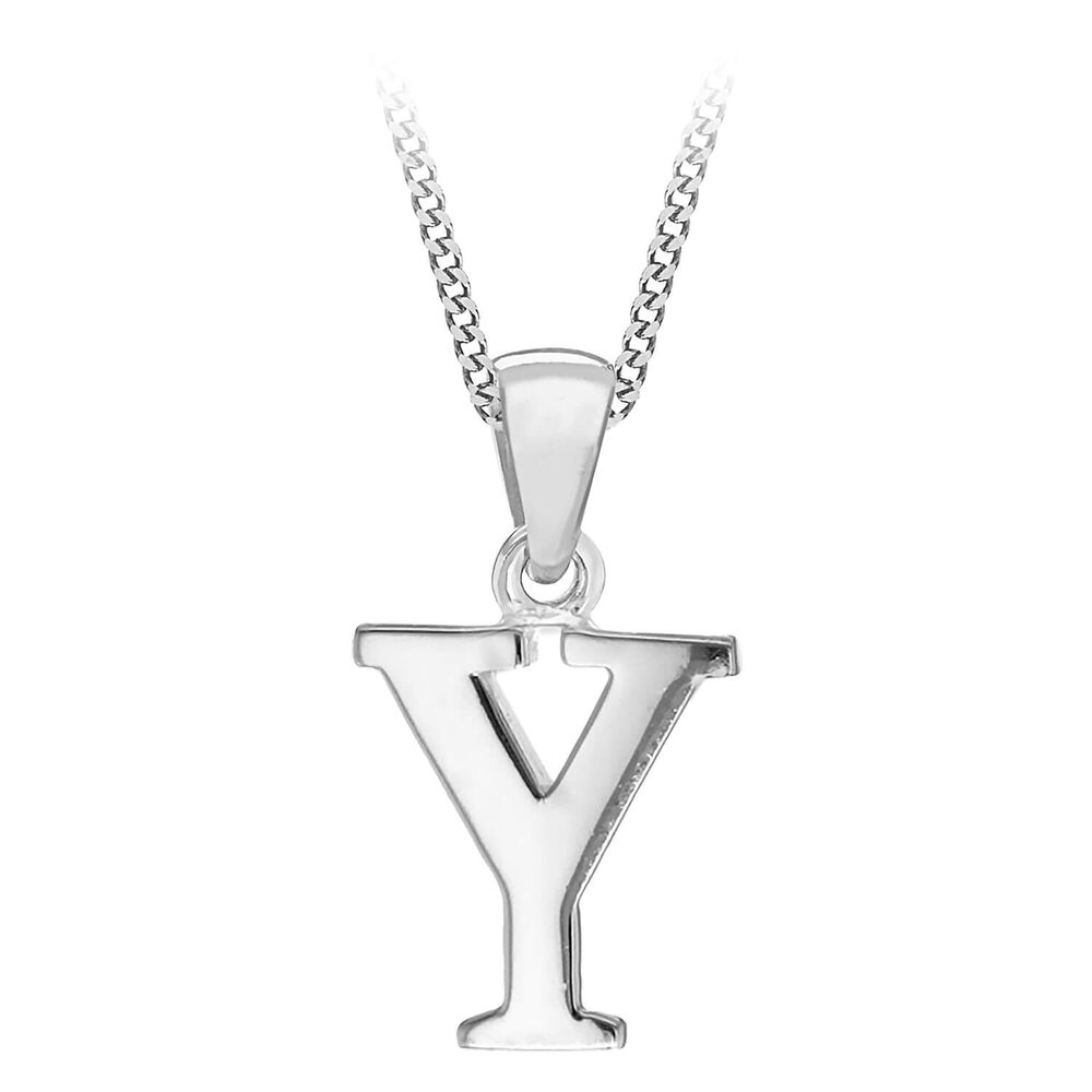 Sterling Silver Block Initial Y Pendant (Special Order)