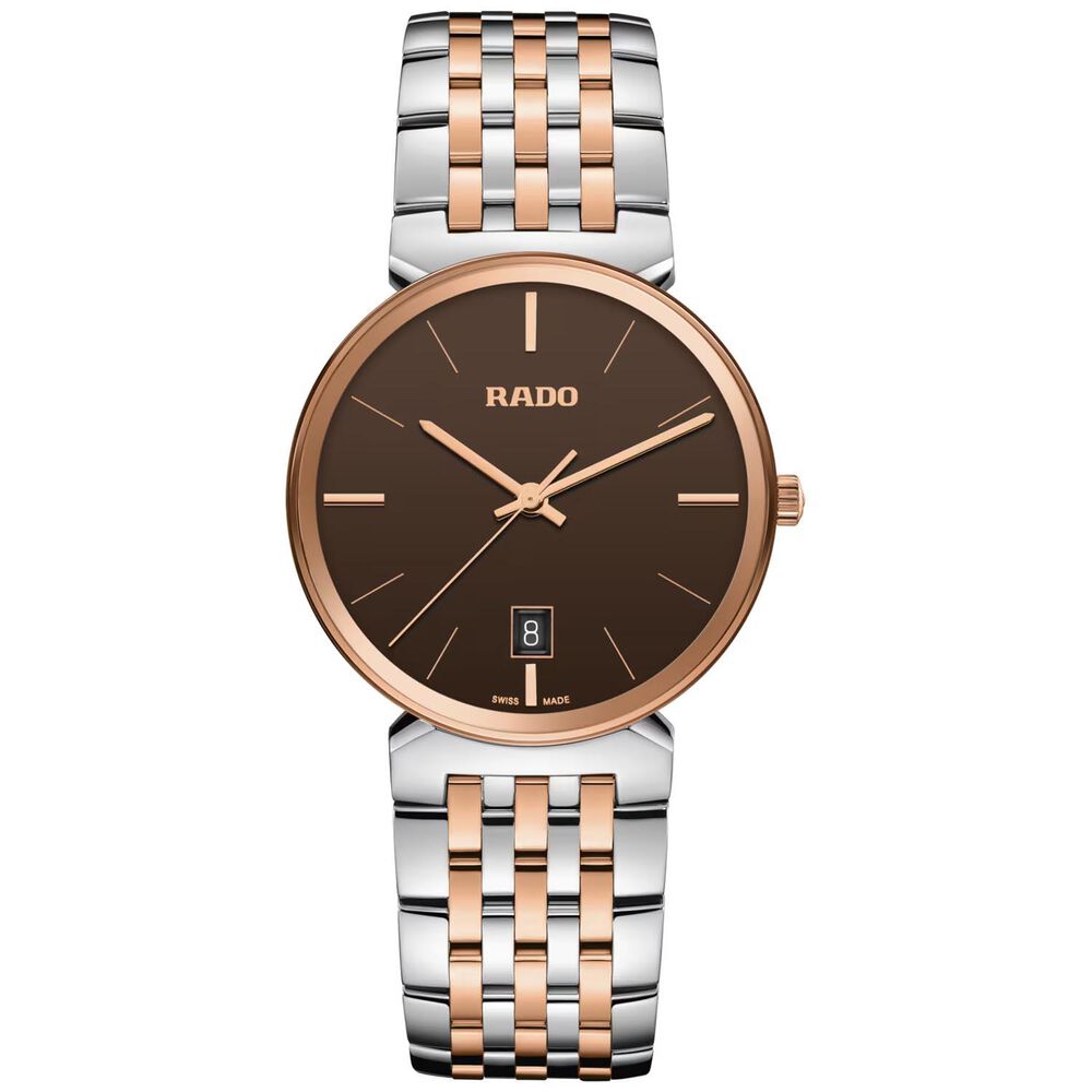 Rado Florence 38mm Brown Dial Rose Gold PVD Steel Bracelet Watch image number 0