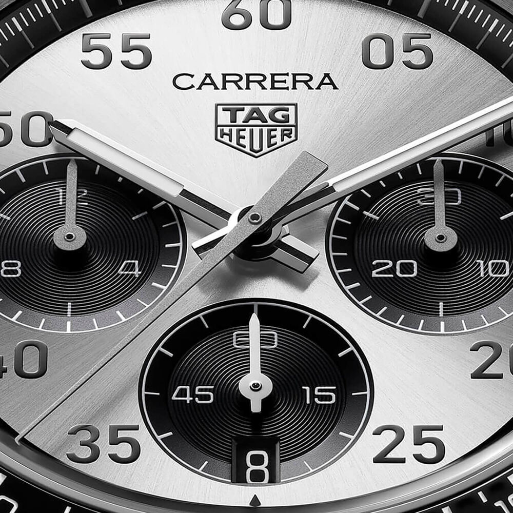 TAG Heuer Carrera Chronograph Sport 42mm Silver Dial Steel Bracelet Watch