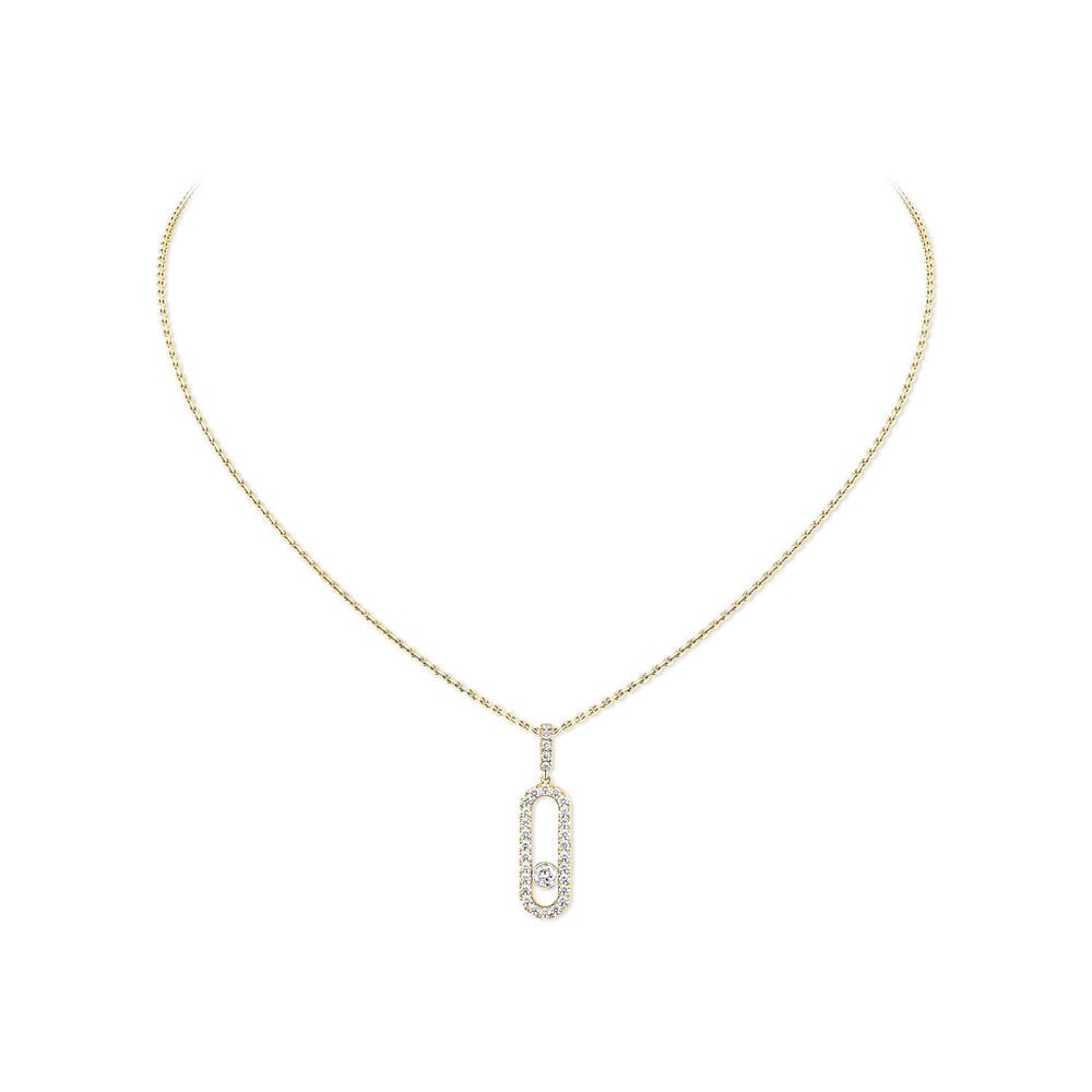Messika Move Uno Pave LM 0.35ct Diamond Yellow Gold Necklace image number 0