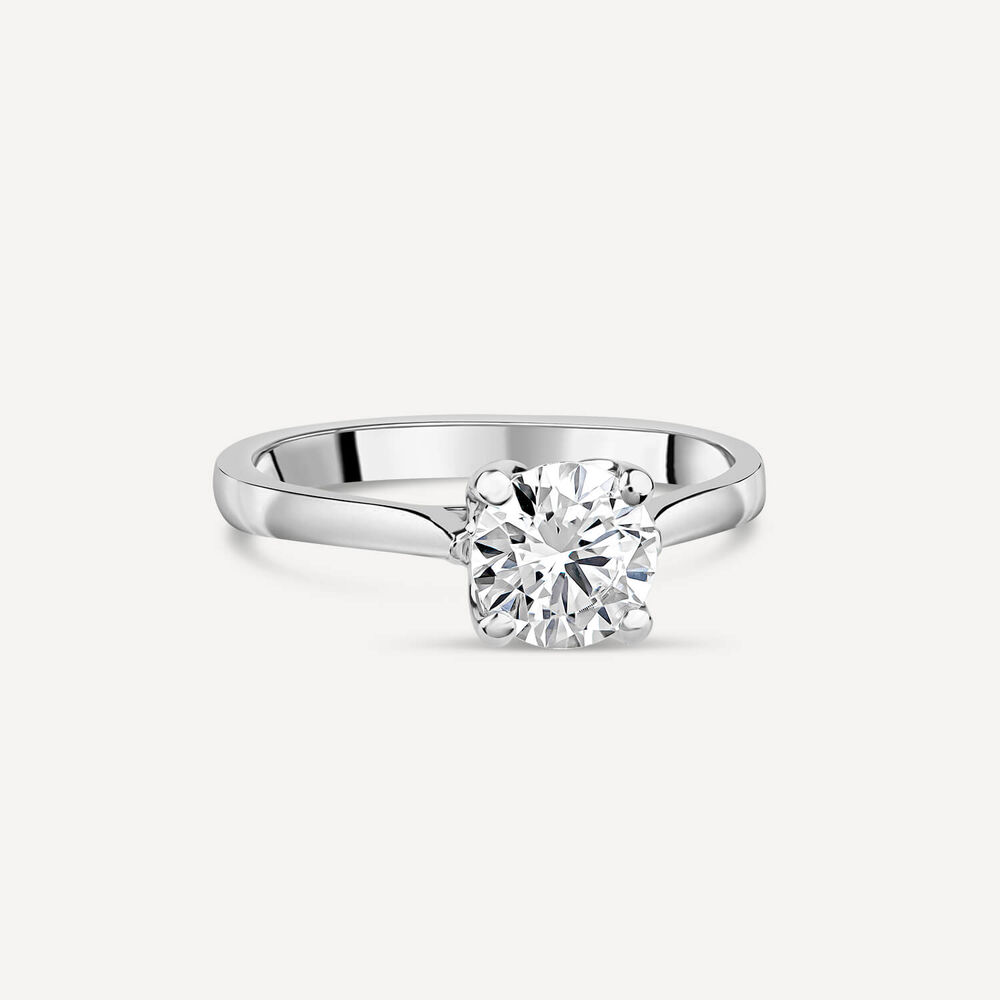 Born Platinum Lab Grown 1ct Round Brilliant Solitaire Diamond Ring image number 2