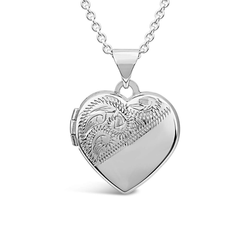 Sterling Silver Heart Locket (Chain Included) image number 0