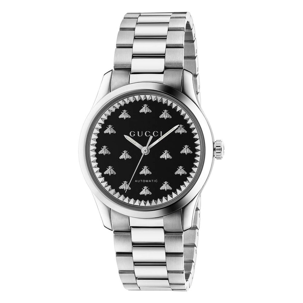Gucci G-Timeless 38mm Black Dial Stainless Steel Unisex Watch