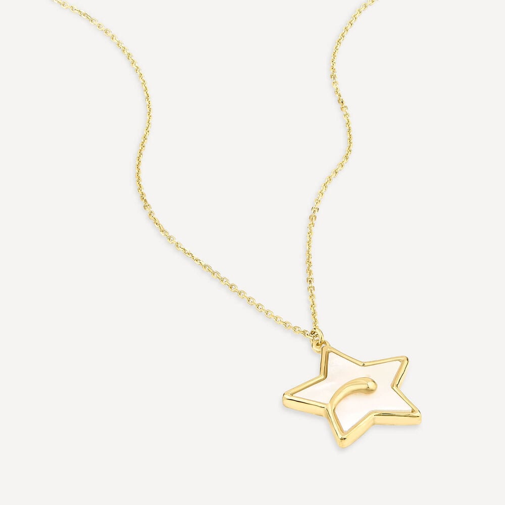 9ct Yellow Gold Mother of Pearl Star Necklet image number 2