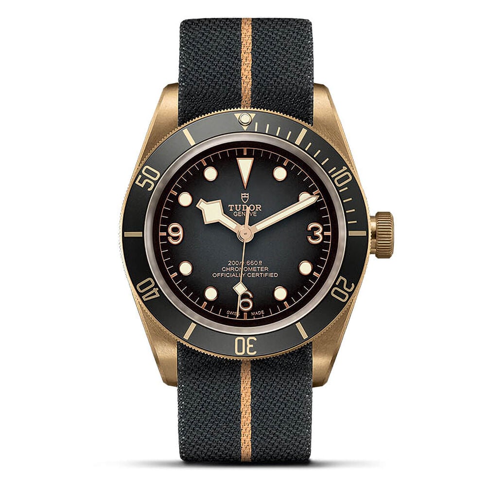 Pre-Owned TUDOR Black Bay Bronze Swiss Dive 43mm Black Dial Fabric Strap Watch