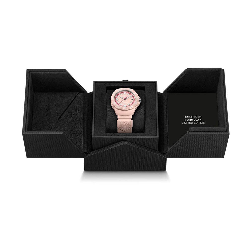 TAG Heuer Formula 1 Solargraph Pink Dial Rubber Strap Watch