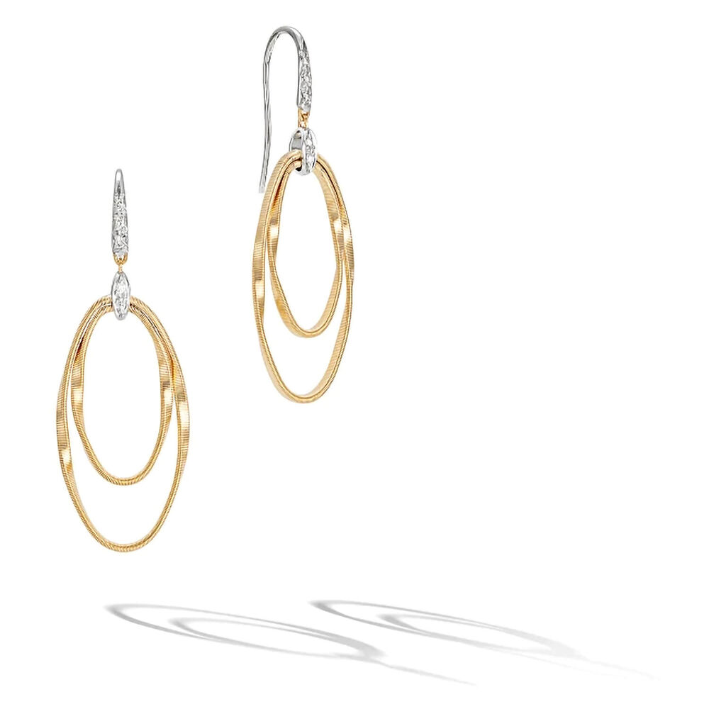 Marco Bicego Marakkech 18ct Diamond Yellow Gold Double Hoop Earrings