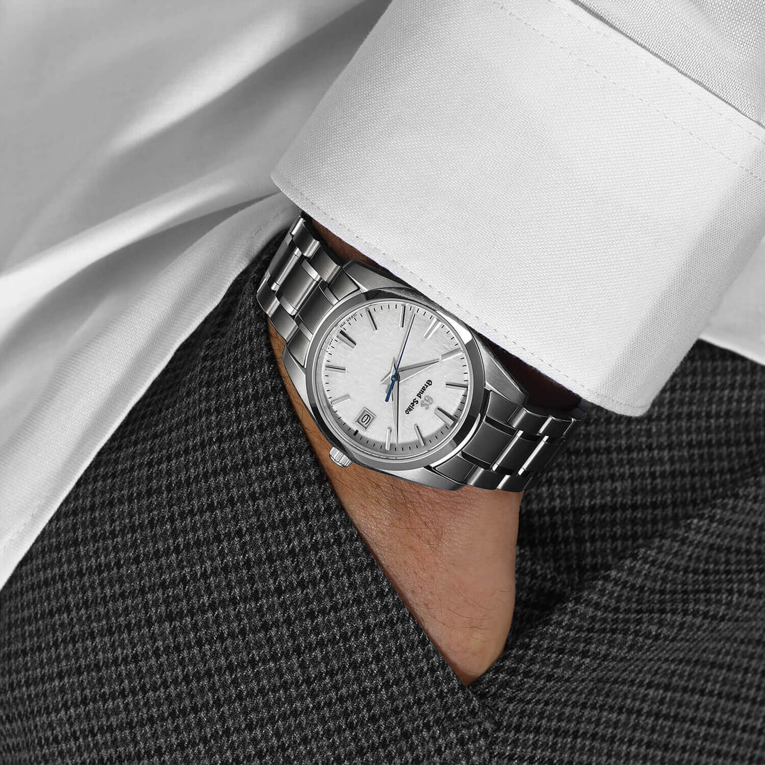 Grand Seiko Snowflake Quartz 37mm White Dial Bracelet Watch