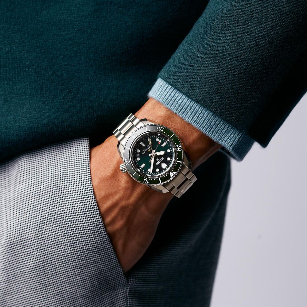Seiko Prospex Diver's 1968 300M Heritage GMT Pacific Green 42mm Dial Steel Bracelet Watch