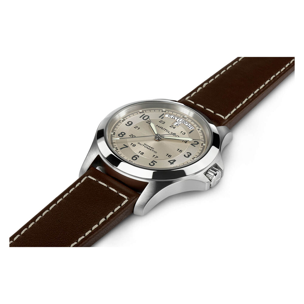 Hamilton Khaki Field King Auto 40mm Automatic Beige Dial Steel Case Strap Watch image number 2