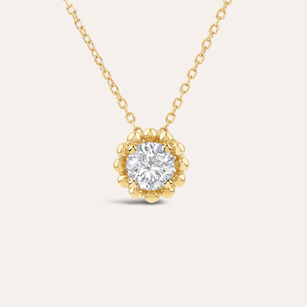 Born Granules 9ct Yellow Gold Lab Grown 0.50ct Round Diamond Pendant