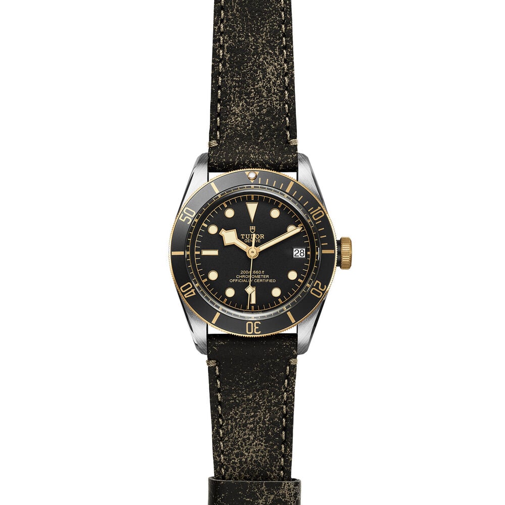 TUDOR Black Bay S&G Steel and Gold Black Leather Men's Watch image number 1