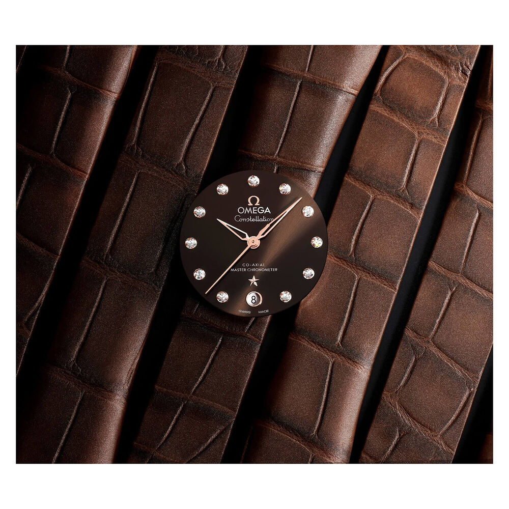 OMEGA Constellation 36mm Brown PVD Dial Rose Gold Diamond Set BezelBrown Strap Watch image number 3