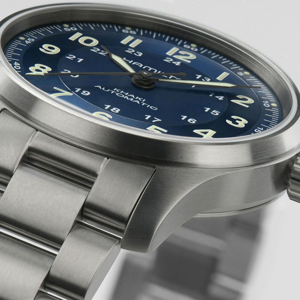 Hamilton Khaki Field Titanium Automatic Blue Dial Steel Case Watch image number 3