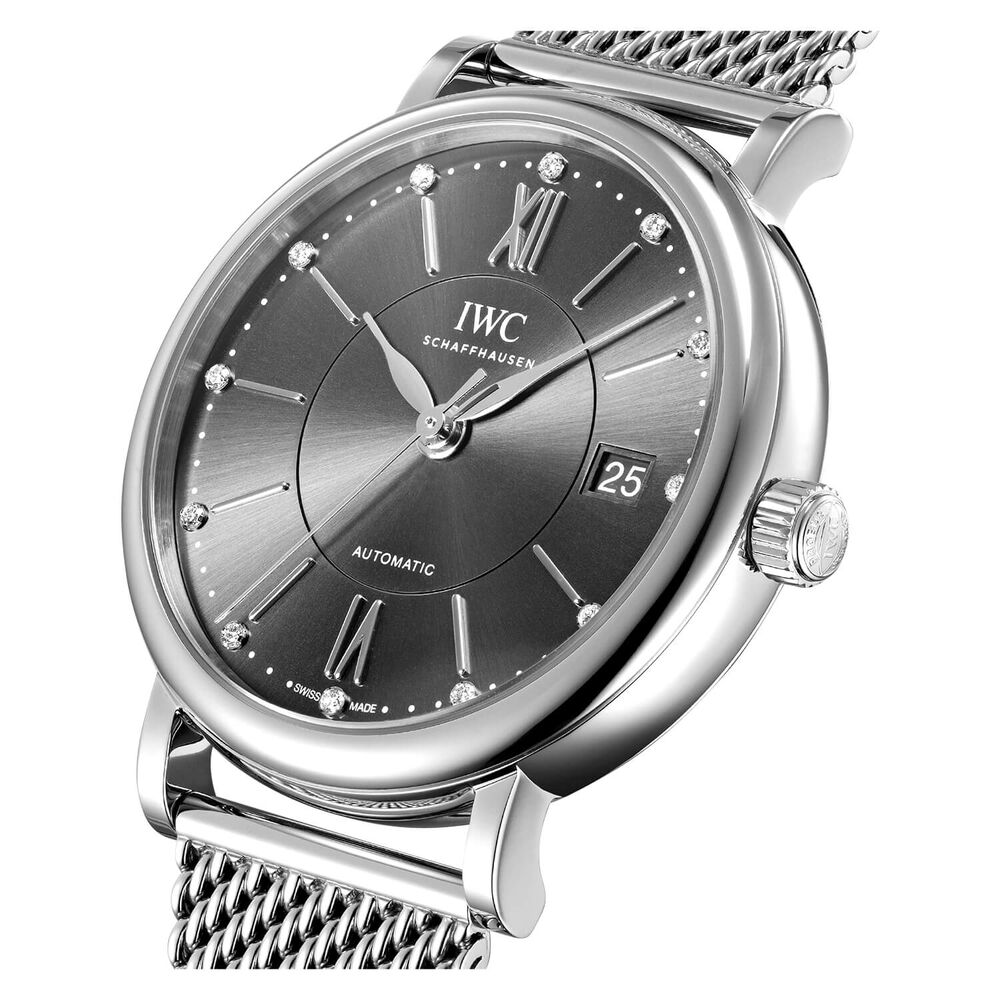 Pre-Owned IWC Schaffhausen Portofino Automatic 37mm Grey Dial Steel Bracelet Watch image number 1