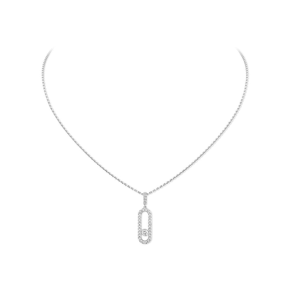 Messika Move Uno Pave LM 0.35ct Diamond White Gold Necklace