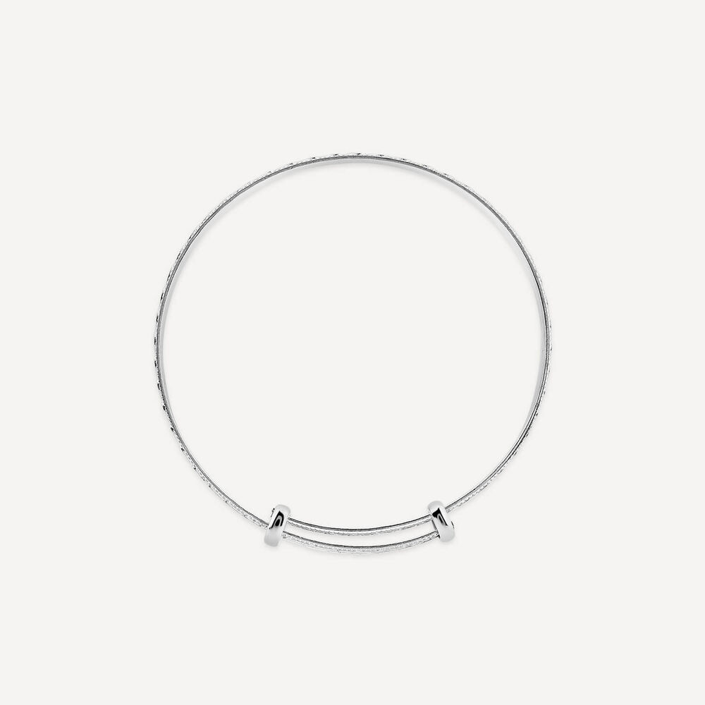 Sterling Silver Heart Design Baby Bangle image number 4