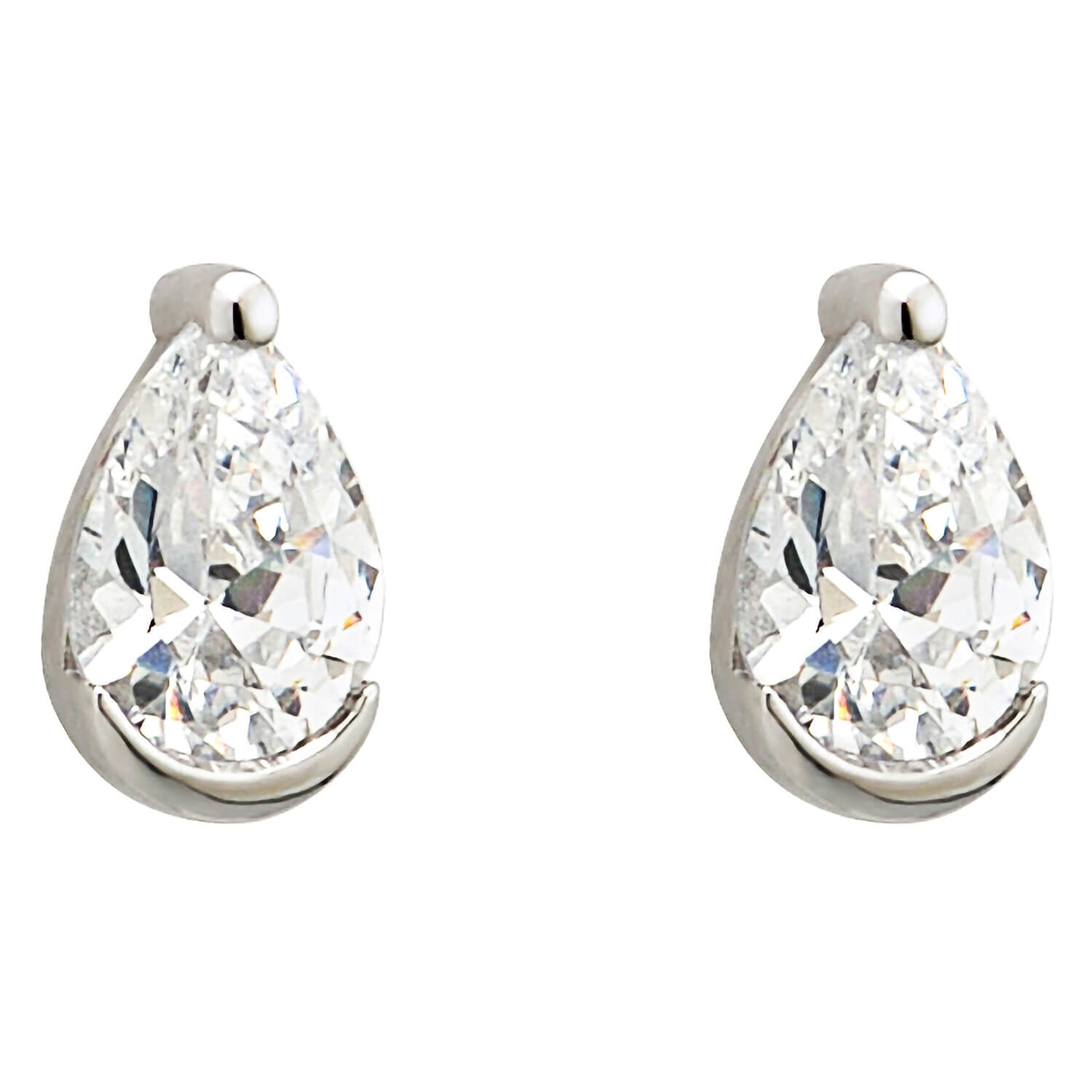 9ct white gold cubic zirconia stud earrings sale