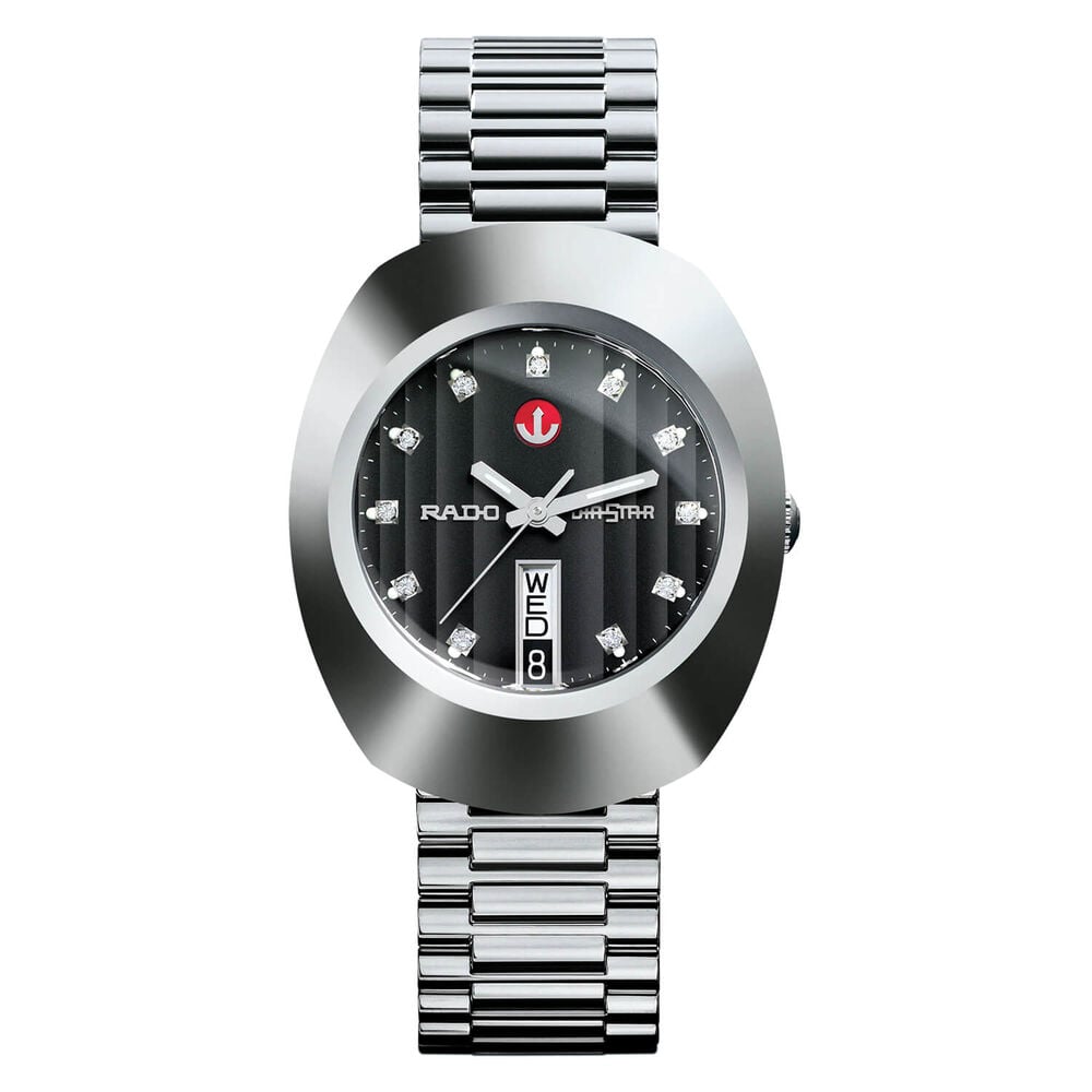 Rado Diastar 35mm Black Dial Steel Bracelet Watch