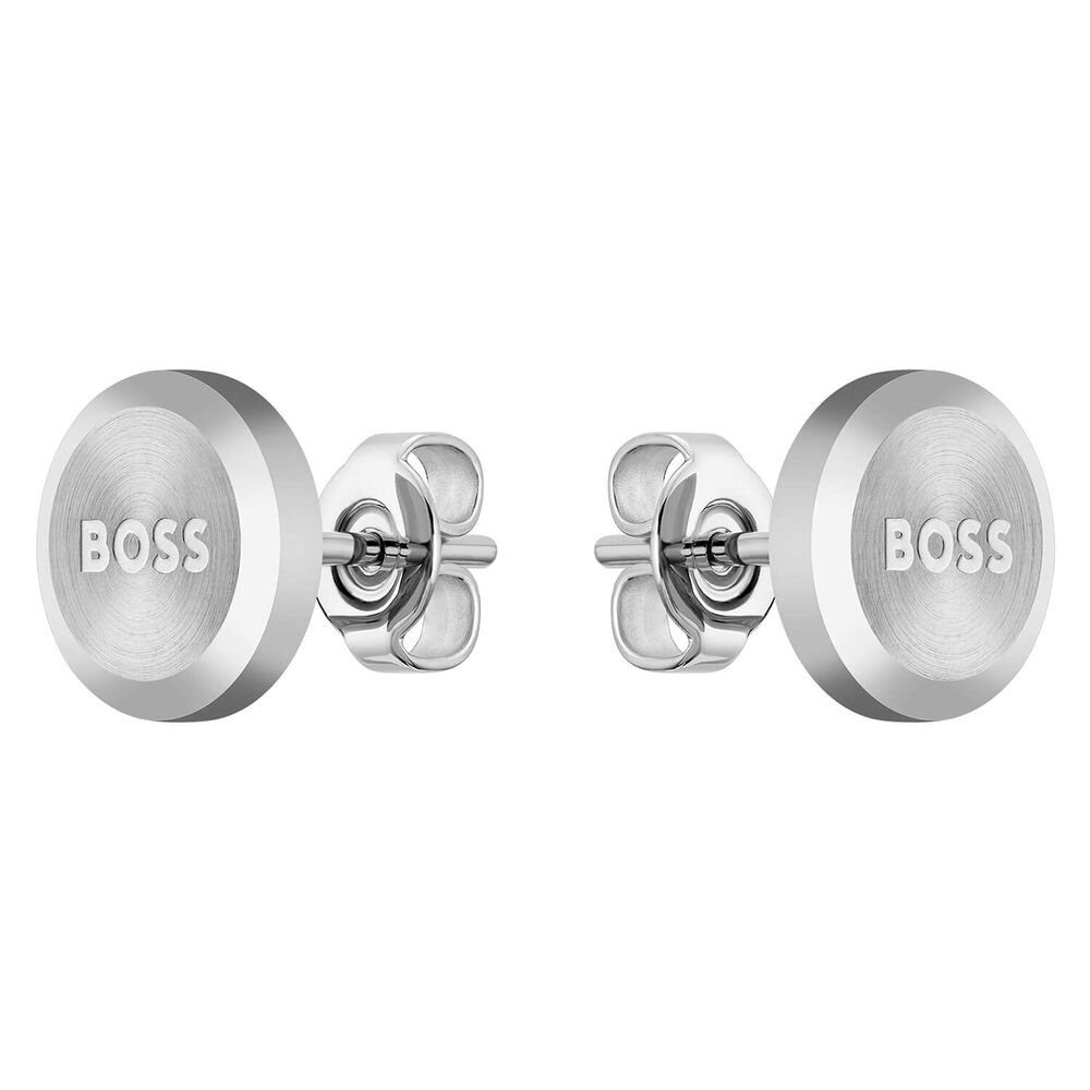 BOSS Chain For Him Stainless Steel Necklace & Bracelet & Stud Earrings Set image number 5