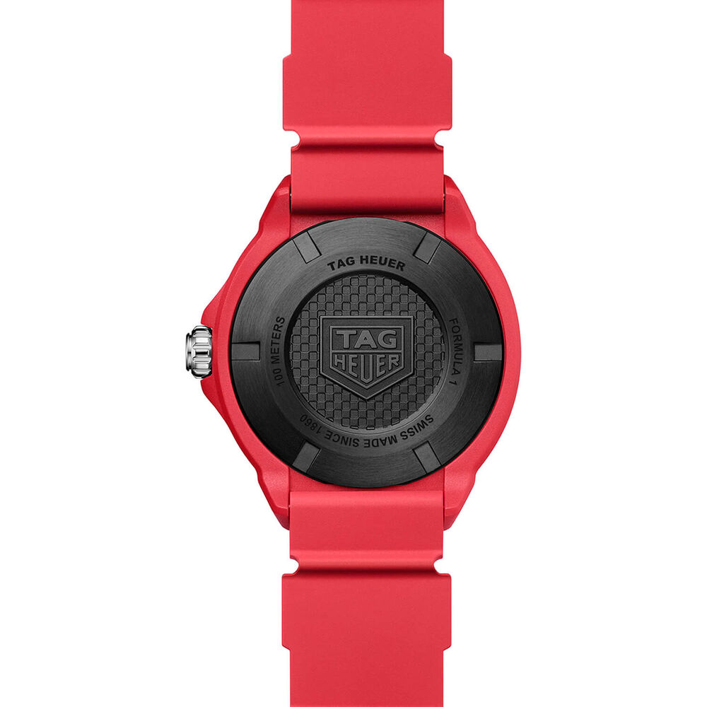 TAG Heuer Formula 1 Solargraph 38mm White Dial Black Bezel Red Rubber Strap Watch image number 4