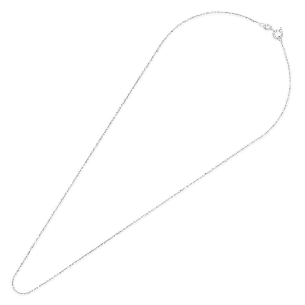 9ct White Gold 18' Rolo Chain Necklace image number 2