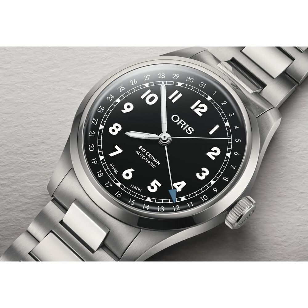 Oris Big Crown Pointer Date 40mm Black Dial Steel Bracelet Watch