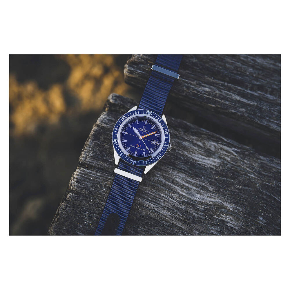 Certina DS PH500M Sea Turtle Conservatory Edition 43mm Blue Dial NATO Strap Watch image number 6