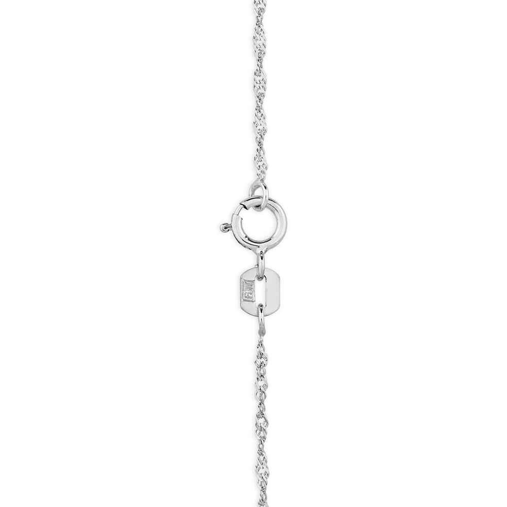 9ct White Gold Sparkle Sing 18' Chain Necklace