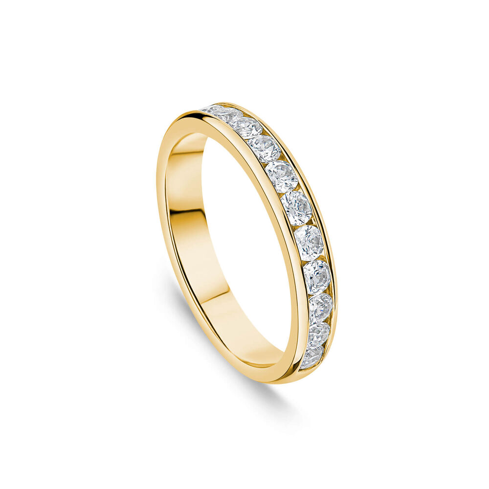 18ct Yellow Gold 3.5mm 0.60ct Diamond Channel Set Wedding Ring