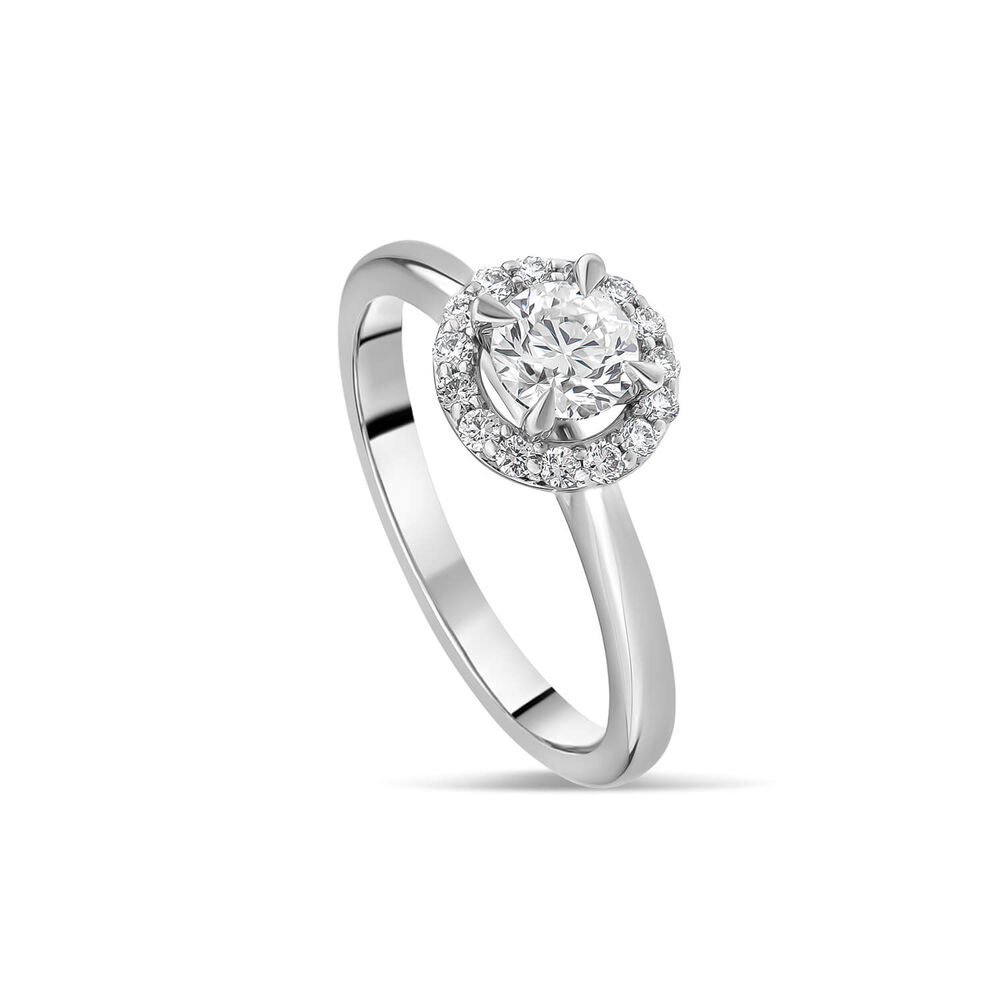 Platinum 0.50ct Round Diamond Halo Ring
