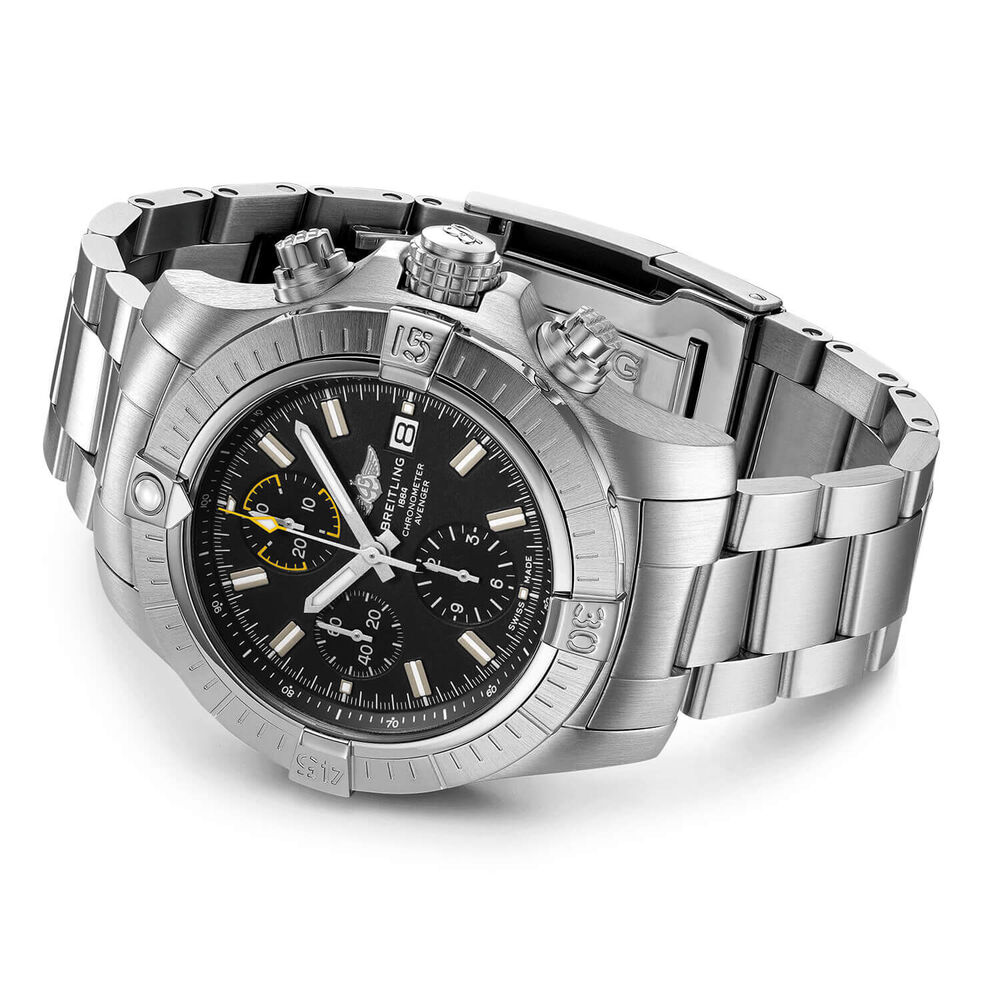 Breitling Avenger Chronograph Black Dial & Steel 45mm Watch image number 2